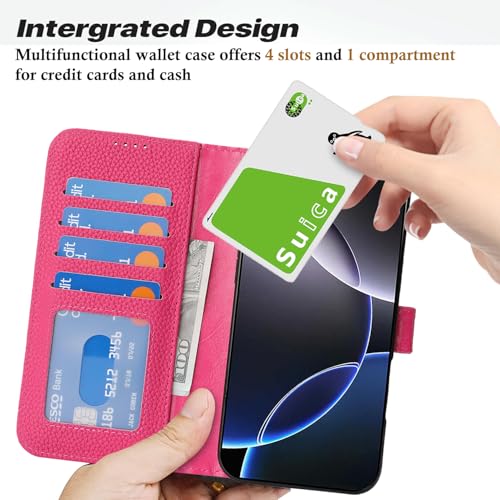Étui en cuir iPhone 16 Pro Max Cavor rouge avec portefeuille RFID - 4