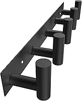 VAEHOLD Black Stainless Steel Wall Mount Coat Rack 5 Hooks - Towel Hanger for Bathroom, Entryway, Robes, Bags, Keys & Hats