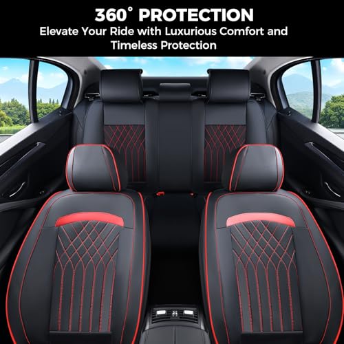 Image of FLORICH Car Seat Covers Front Seat, Leather Seat Covers for Cars, Car Seat Protector Waterproof, Universal Automotive Seat Covers, Front Car Seat Cover Fit for Most Sedans SUV Pick-up Truck