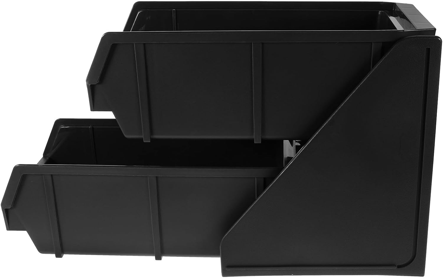 Coffee and Tea Accessories Organizer Station, Plastic Dual-compartment Straw and Sugar Bag Holder, Commercial Countertop Coffee Bar Storage Rack for Office and Café