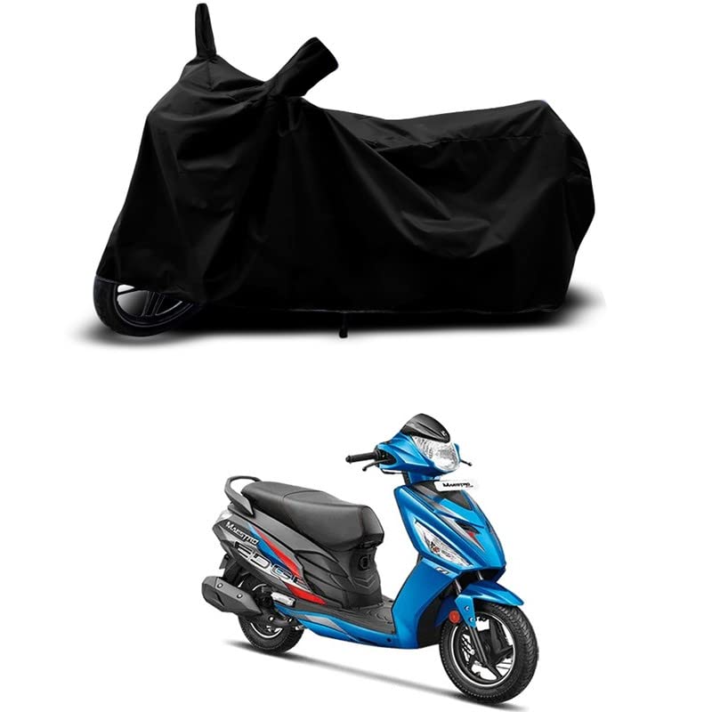 Image of 100% Scratchproof /UV-Rays /Heat Protection /Birds Dropping /Water Resistant /Dust Proof /Waterproof /Full Bike Scooty Two Wheeler Body Cover Compatible for Maestro Edge 110 All Varients[Black]
