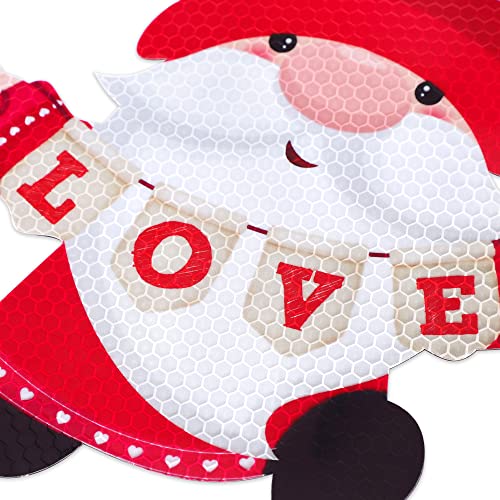 Image of 29PCS Valentines Day Car Refrigerator Decorations - Reflective Valentine Gnome Heart Magnets Decor Party Ornaments Accessories