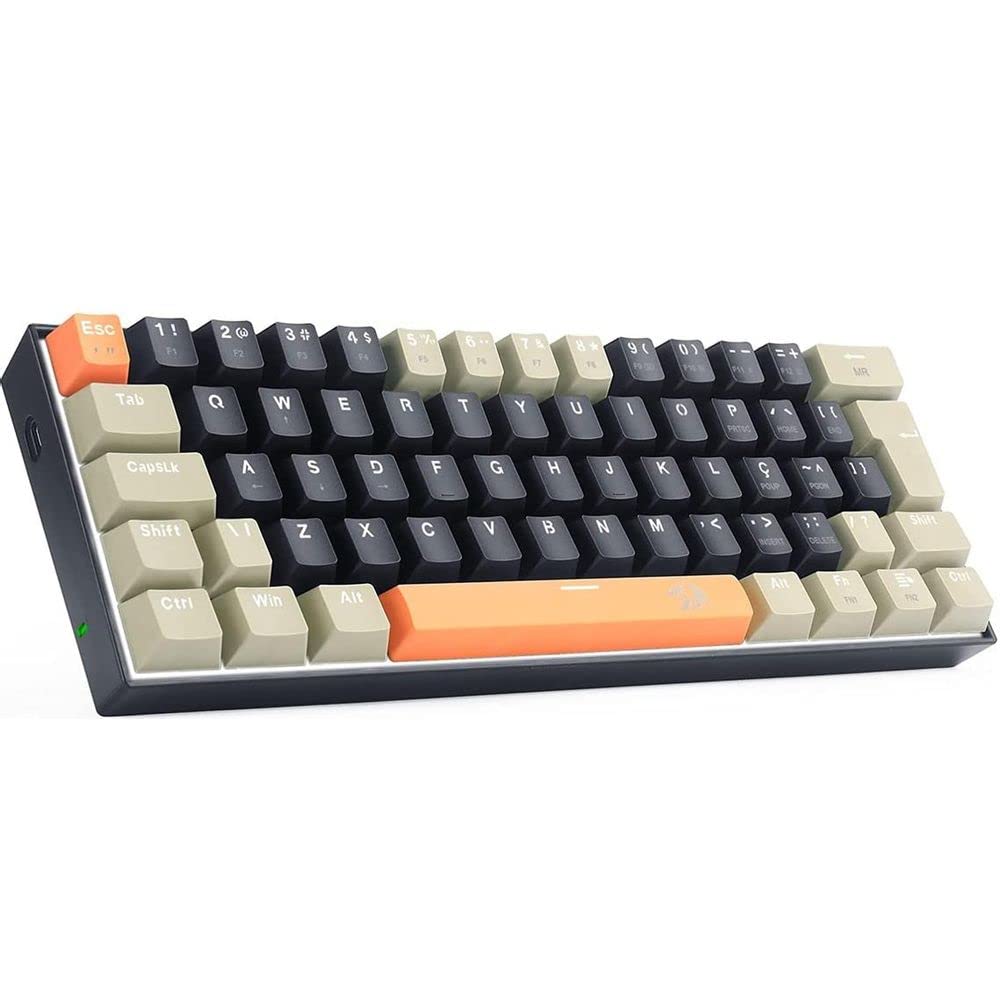 Teclado Gamer Redragon Lakshmi Laranja+ Preto+ Cinza