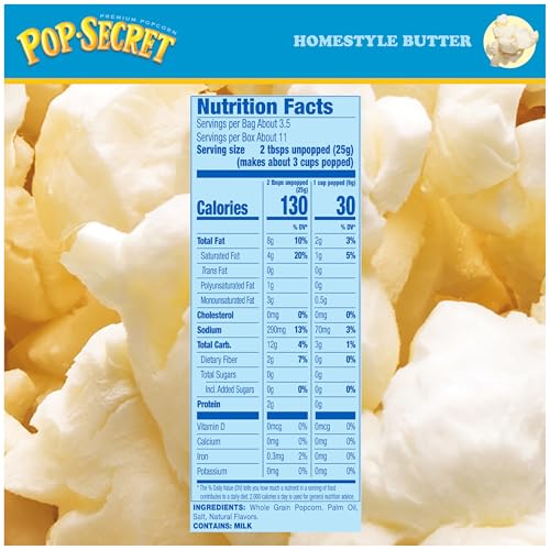 Image of Pop Secret Microwave Popcorn, Homestyle Butter Flavor, 3.2 Oz Sharing Bags, 3 Ct