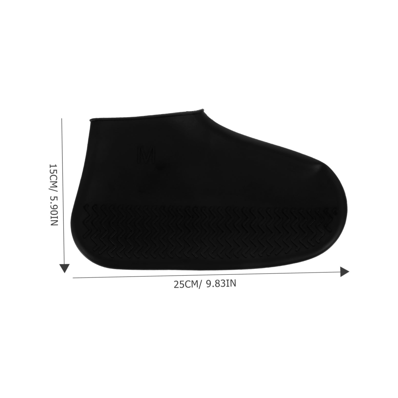 PRETYZOOM Silicone Shoe Covers Thicken Skid Overshoes for Rainy Days Rain Boot Protectors for Adults Black