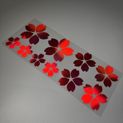 Image of Creative Fashion Flower Cherry Blossoms Petal Leaves Motor Bike Stickers Auto Body Car Styling PVC Decals (Laser Red)