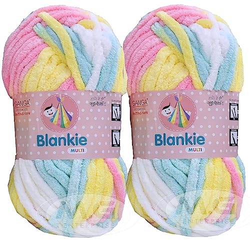 Image of GANGA Knitting Yarn Thick Chunky Wool, Blankie Mayo 600 GMS Best Used with Knitting Needles-LE Art-AAEE