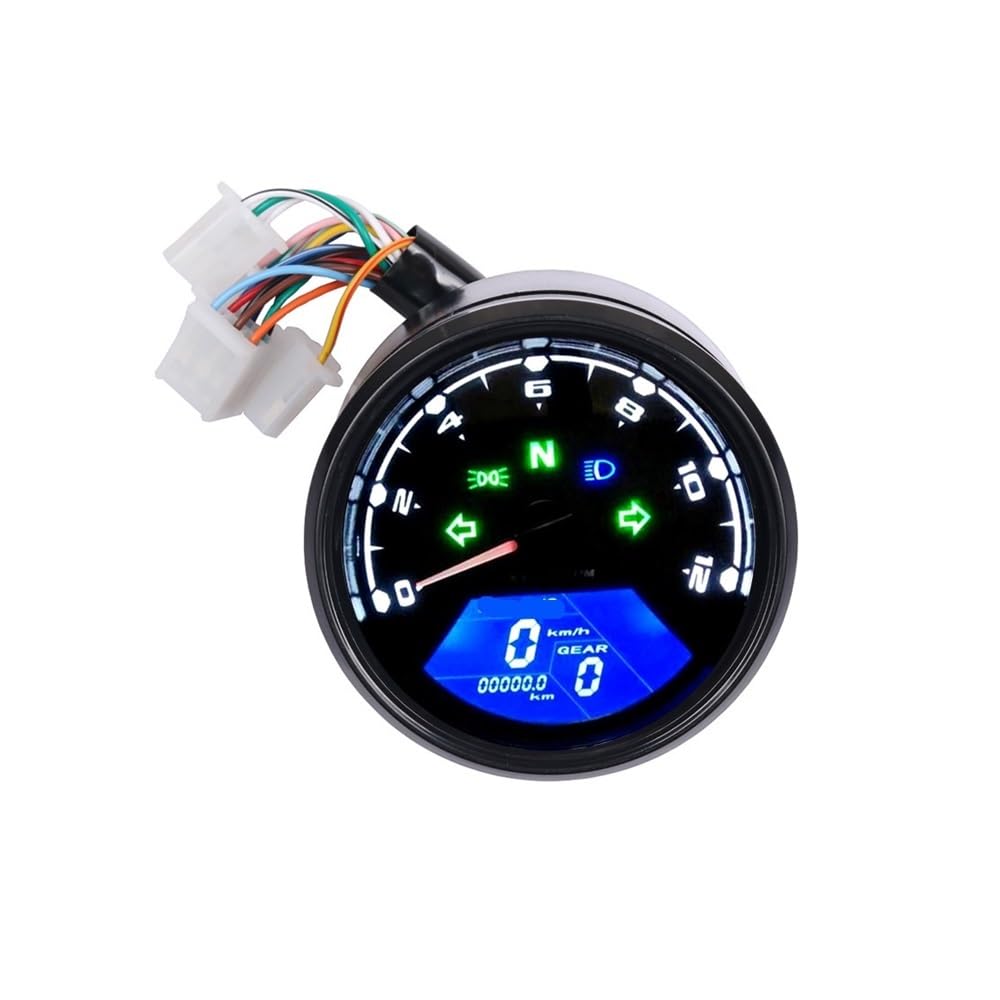 Compteur de Vitesse Digital Moto Compteur De Vitesse Numérique Universel pour Moto, Odomètre, Jauge De Moto, 12000 Km/h/mph, Tachymètre