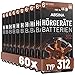 Produktbild ABSINA Hörgerätebatterien 312 60 Stück mit gut greifbarer Schutzfolie - Batterien für Hörgeräte 312 Zink Luft mit 1,45V - Typ 312 Hörgeräte Batterie Braun - PR41 ZL3 P312 Hörgerätebatterien