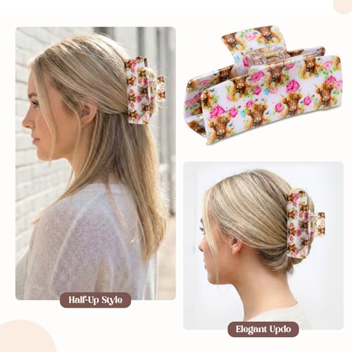 Pinza de cabello mediana con diseño de vaca de las Highlands miniatura 7