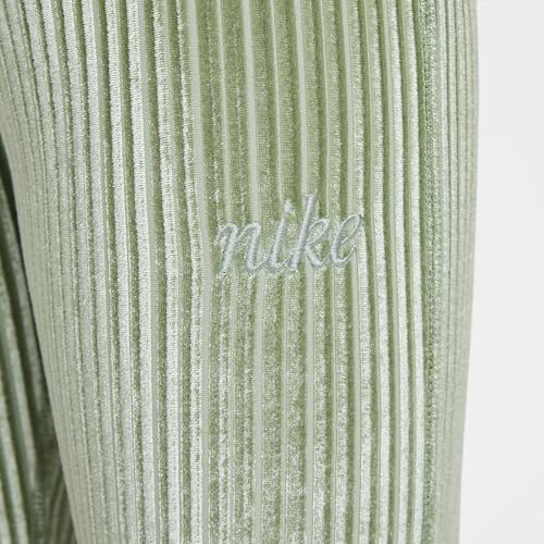 Nike Sportswear Big Kids' (Girls') High-Waisted Flared Ribbed Leggings (HF4387-386, Oil Green/Jade Horizon)3