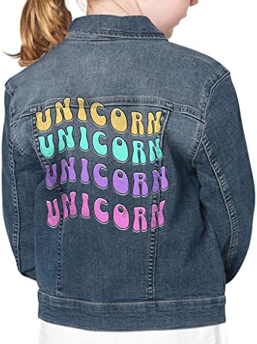 Unicorn Print Kids' Denim Jacket - Unicorn Jean Jacket - Print De...