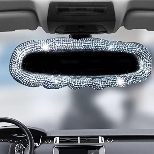 Elastic Bling Rear View Mirror Cover – Crystal Rhinestone Mirror Protector For Car, SUV, Van, Red Glitter Decorative Accessory - View #4