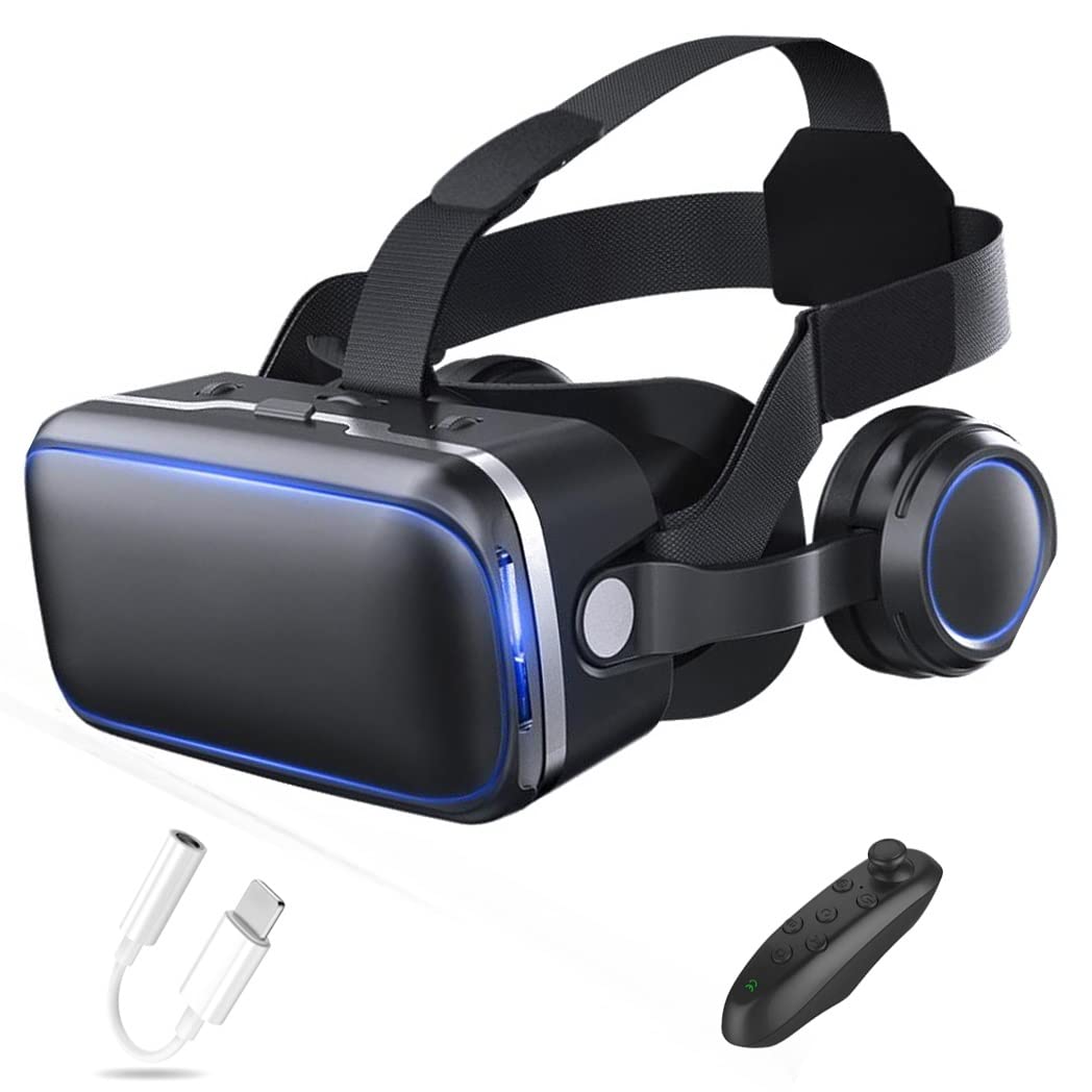 Okulary VR, zestaw słuchawkowy z wirtualnej rzeczywistości, zestawy słuchawkowe VR obsługujące Android i IOS, połączenie Bluetooth do iPhone 13 Pro Max/13 Pro/12/11, do Samsung Galaxy S21, Huawei, Xiaomi