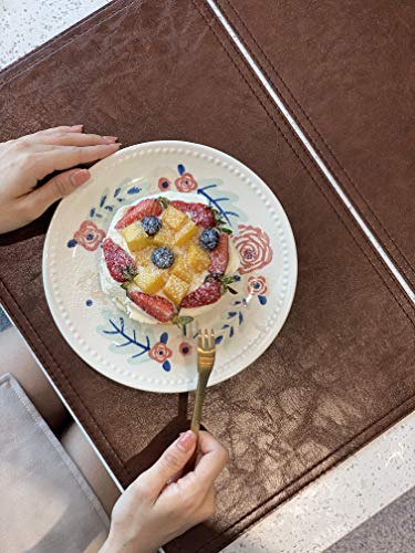 Waterproof Pu Placemats, Faux Leather Dinging Table Mat, Set Of 4, Easy To Wipe Off Scrub Vinyl Mat, Heat & Stain Resistant For Office Conference Table, Home Decor #TOP2