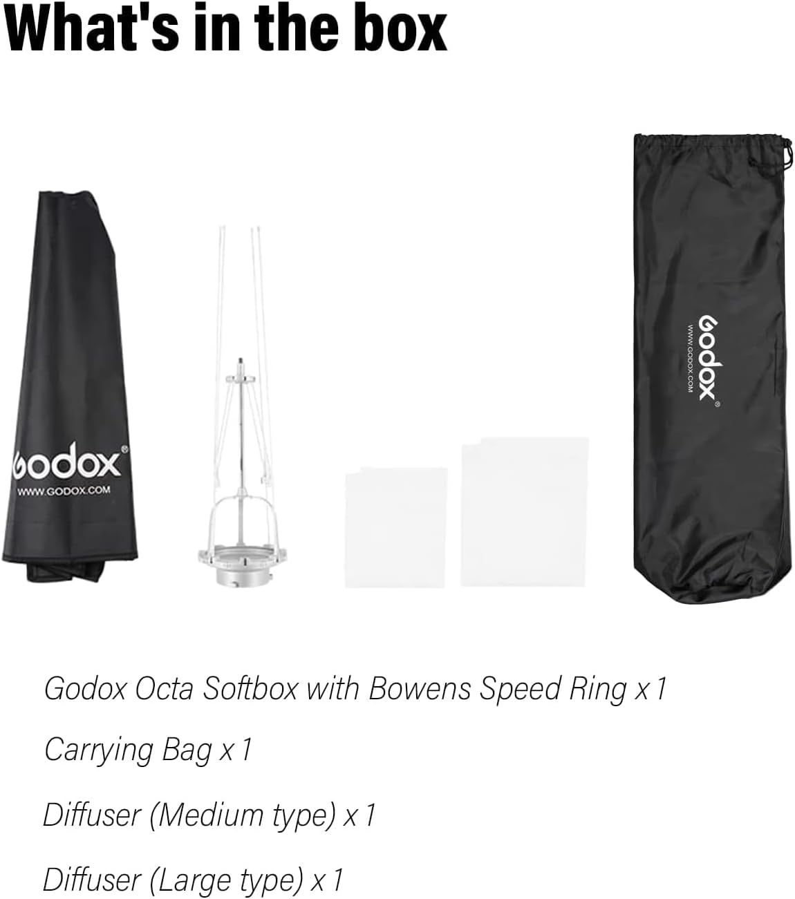 Godox SB-UE 47.5"/120cm Octagon Softbox Kit, Octa Foldable Umbrella Softbox, Portable Octabox with Bowens Mount Speedring and Carrying Bag for Studio Flash Monolight, Portrait and Product Photography