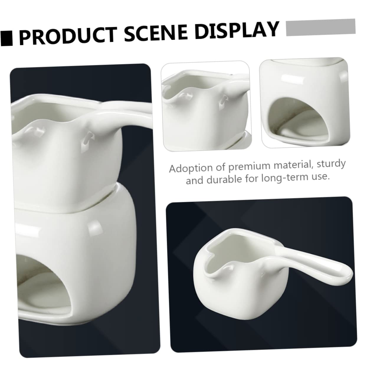 HOLIDYOYO Ceramic Chocolate Melting Pot with Stand Cheese Melting Stove for Fondue and Chocolate Candy Making Easy to Clean for Parties and Afternoon Tea