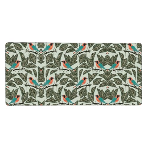 Alfombrilla de ratón con diseño de plantas tropicales, para juegos, alfombrilla de ratón grande con teclado de goma, 40 x 90 cm