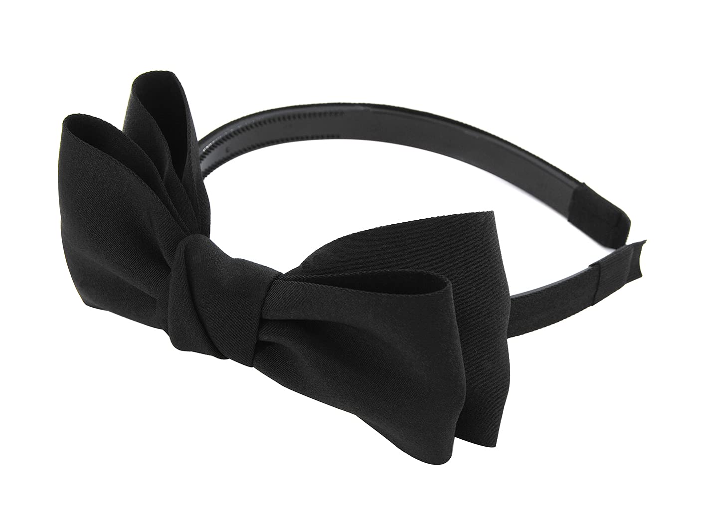 axy Headband with Large Bow 14 cm x 7 cm - Beautiful Women's Headband Hair Accessories Hair Band HRS3 (Black) - Image 2