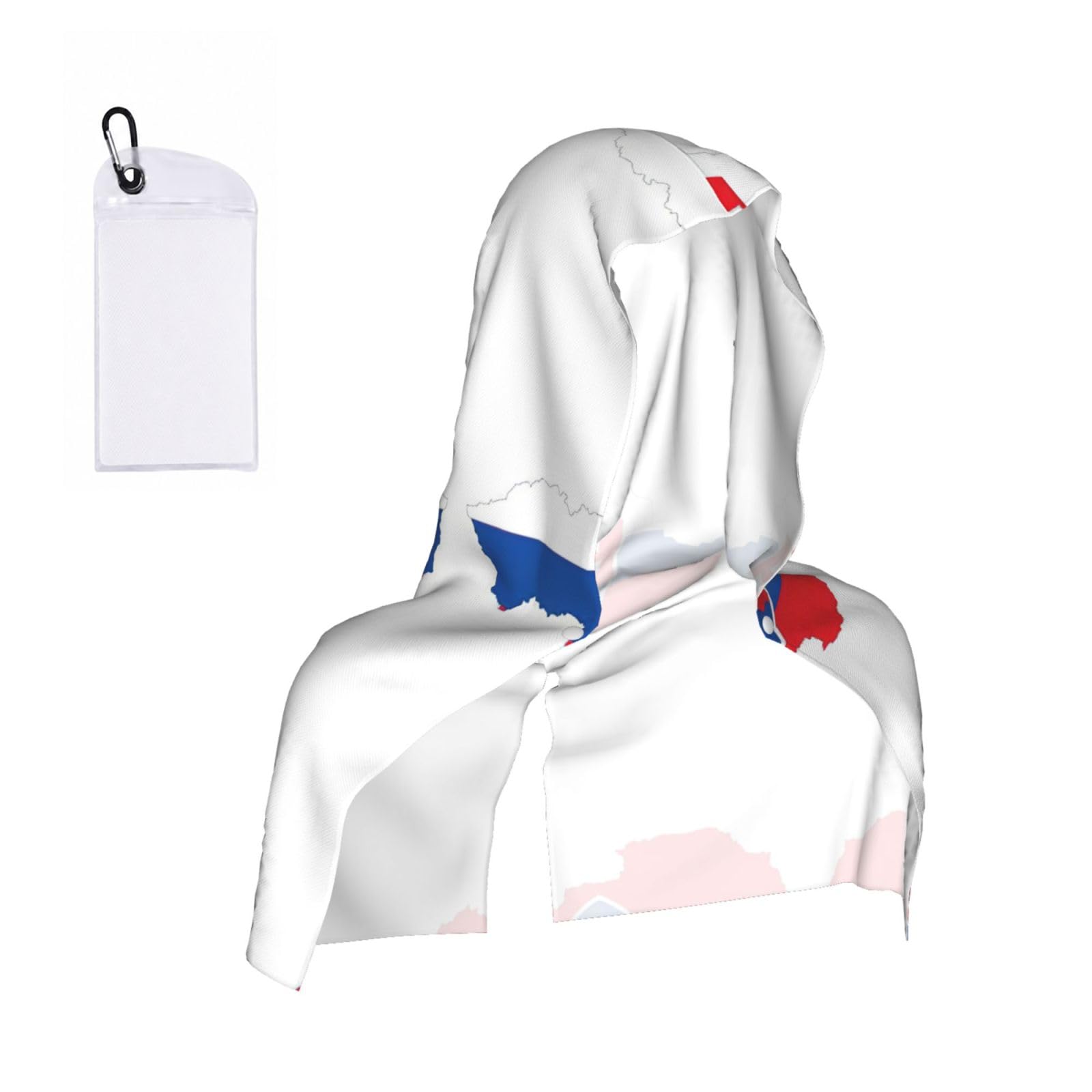 DUWAA Slovakia Flag Map Print Cooling Hooded Sports Towel, 30×60cm Quick Drying Summer Cool Head Wrap For Neck And Face