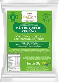 Mistura para Pão de Queijo Vegano King Mix 250g Sem Glúten – Fácil Preparo – Macio e Saboroso – Fonte de Fibras e Proteínas