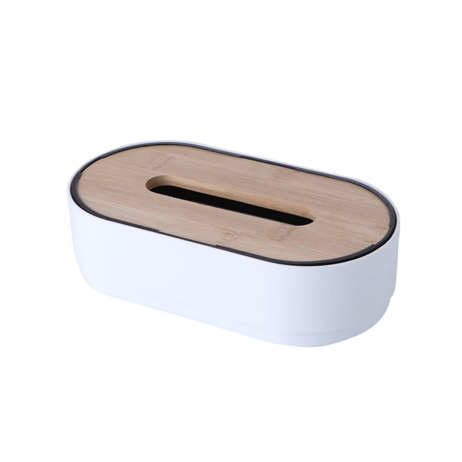 Tissue Dispenser Box Bamboo Facial Tissue Box Holder Creative Paper Dispenser Multipurpose Tabletop Napkin Apartment Must Haves(White)