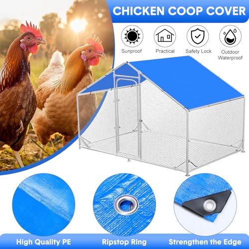 Nuanchu Capa de galinheiro à prova d'água e UV, 11,3 x 2,5 m, capa de galinheiro para o inverno com