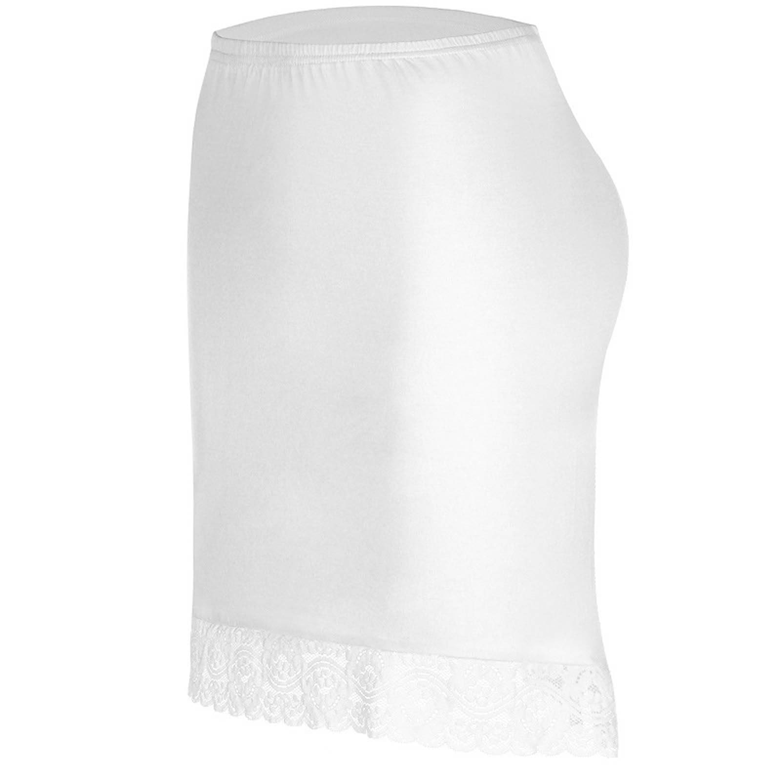 Women's Straight Lace Trim Skirt Elegant Casual Daily Wear Pencil Skirt for Spring Summer Outfit with Fitted (White, L)