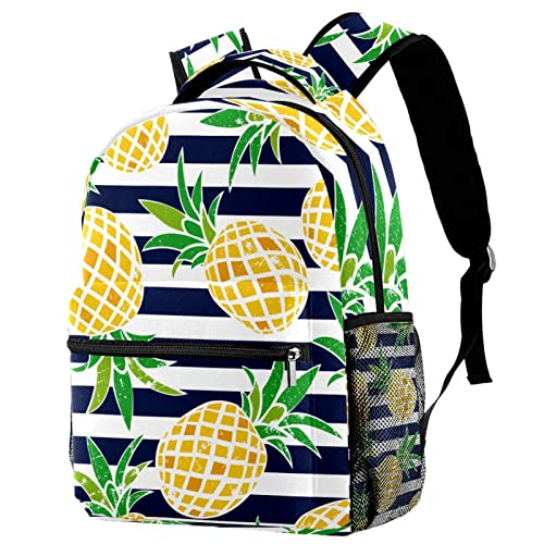 Sac à dos de voyage enfant avec porte-bouteille et motif rayures ananas Leisure Campus