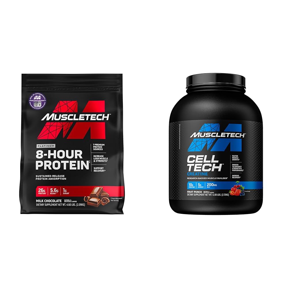 Muscletech Whey Protein Powder Phase8 Protein Powder | Whey & Casein Protein Powder Blend & Creatine Monohydrate Powder Cell-Tech Creatine Powder | Post Workout