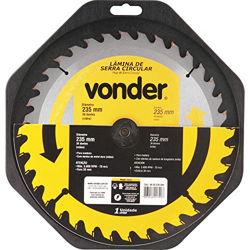 Lâmina De Serra Circular Com Dentes De Metal Duro/videa, 235 X 30 Mm, 36 Dentes, Vonder Vdo1864 Vond