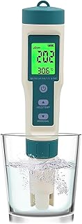 Digital Water Quality Tester 8 in 1, PH/TDS/EC/ORP/S.G/H2/SALT/TEMP Tester, Portable Water Tester with LCD Display, for Dr...