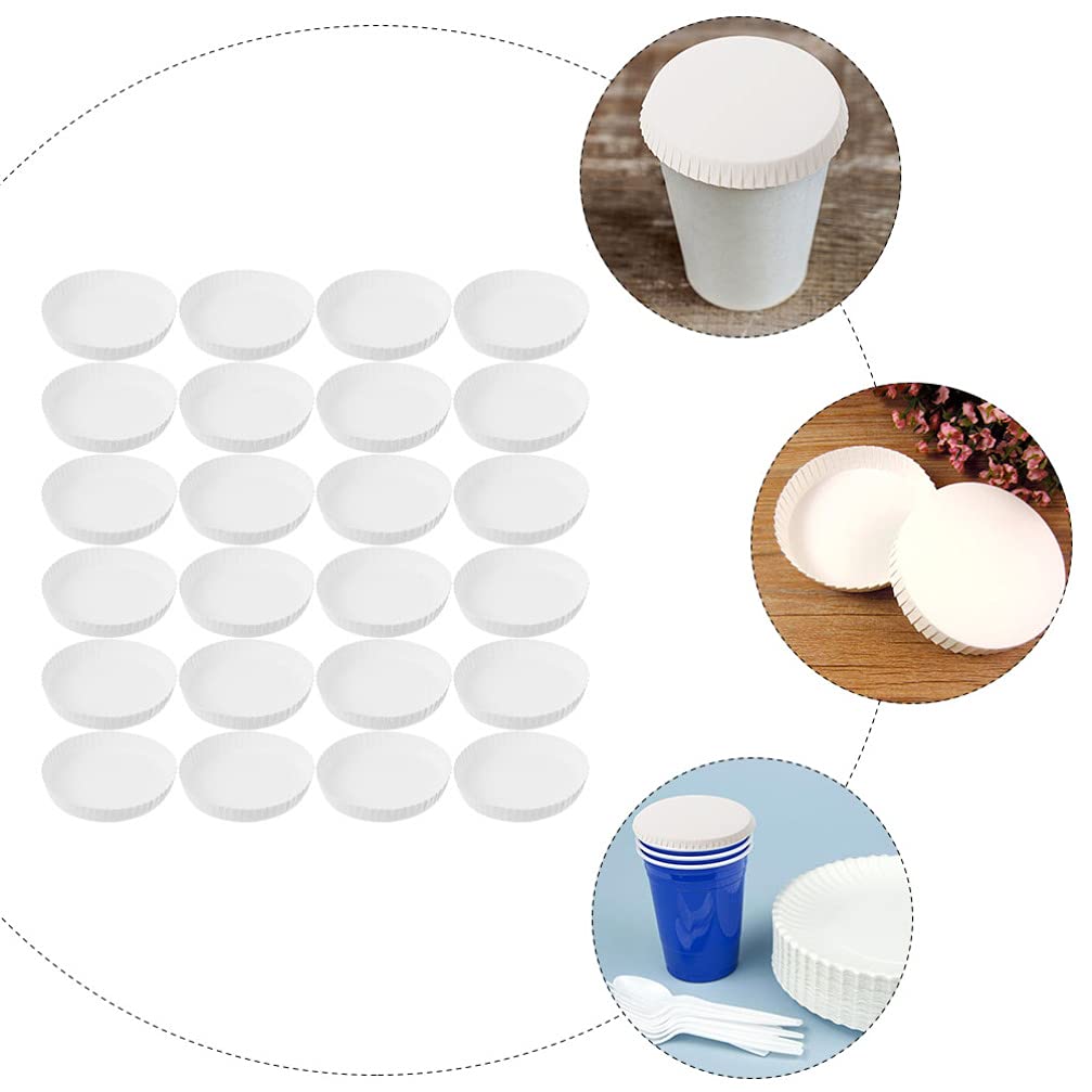 Ipetboom 200 coperture usa e getta per bicchieri di carta, coperchi da 8,5 cm, per bar, KTV, uso domestico