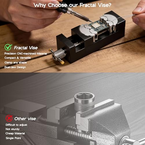 Smart Mini Fractal Vise, Heavy Duty Drill Press Vise Bench Vise Clamps, Portable Table Fractal Jaws, Fixed Tool for Woodworking, Handcraft Creations, Metal, Cutting Conduit, Drilling, Irregular Object by Generic - Image 2