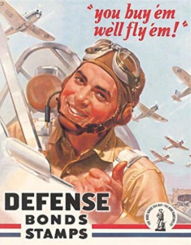 Defense Bonds Stamps - Fly'em Tin Sign