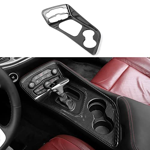 RAZPOY for Challenger Carbon Fiber Center Console Gear Shift Panel Trim Frame Cup Holder Cover for Dodge Challenger 2015-2022 by RAZPOY - Used condition - US$30.67