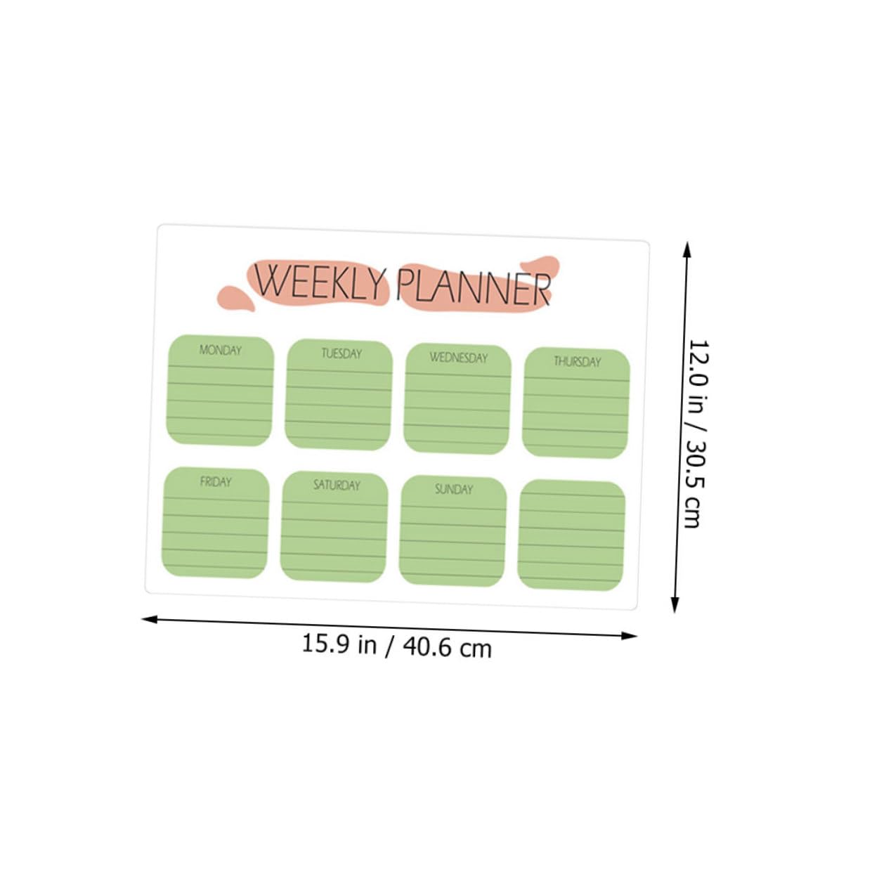 2 Sätze Magnetische Wochenplaner Whiteboard Kühlschrank Hafttafel Abwischbar Wiederverwendbar Klarer Organizer für Küche Büro und Zuhause mit Trocken Abwischbarer Oberfläche und