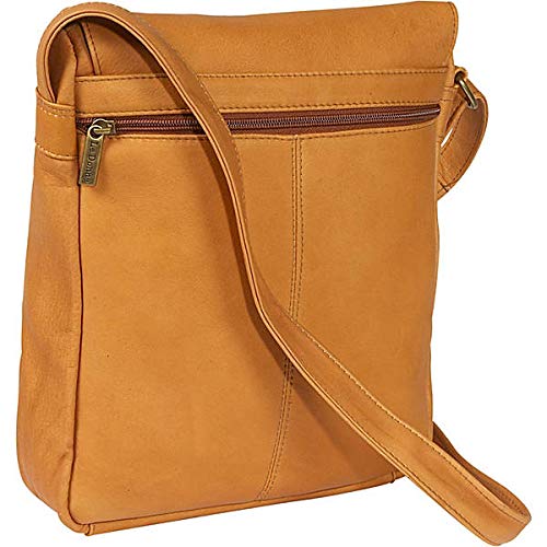 Le Donne Leather Vertical Flap Over Shoulder Bag - Colombian Leather Women’s Bag (Black) #TOP2