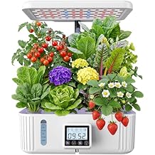 HBN Indoor Garden Hydroponics Growing System, 12 Pods Plant Germination Kit with LED Grow Light, LCD Touch Panel Quiet Automatic Hydroponic Height Adjustable - Grower Harvest Vegetable Lettuce