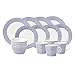 Price comparison product image Royal Doulton Pacific Blue Collection Dots Set-Porcelain Tableware Set of 16-Dinner, Salad Plates, Cereal Bowl and Mugs, 16-Piece