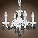 Victorian Design 4 Light 15" White Chandelier with Smoke Crystals
