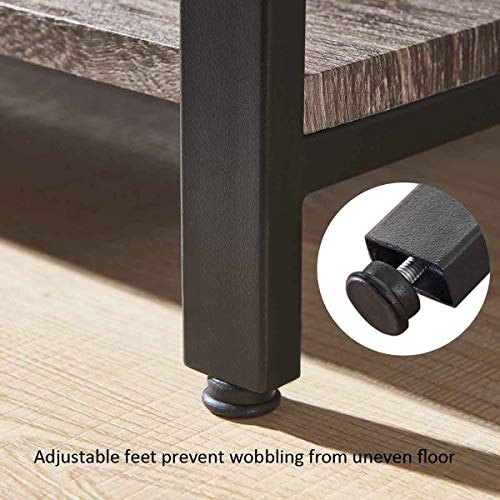 Bon Augure Small 3 Tier Bookshelf, Rustic Industrial Book Shelf, Short Wood Metal Standing Etagere Bookcase For Living Room, Bedroom And Office (Dark Gray Oak) #TOP4