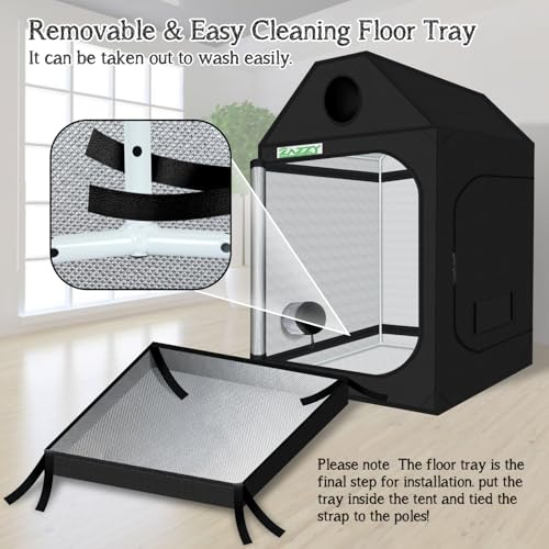 Image of zazzy 4x4 Grow Tent 48 inchx48 inchx72 inch Roof Cube Plant Growing Tents