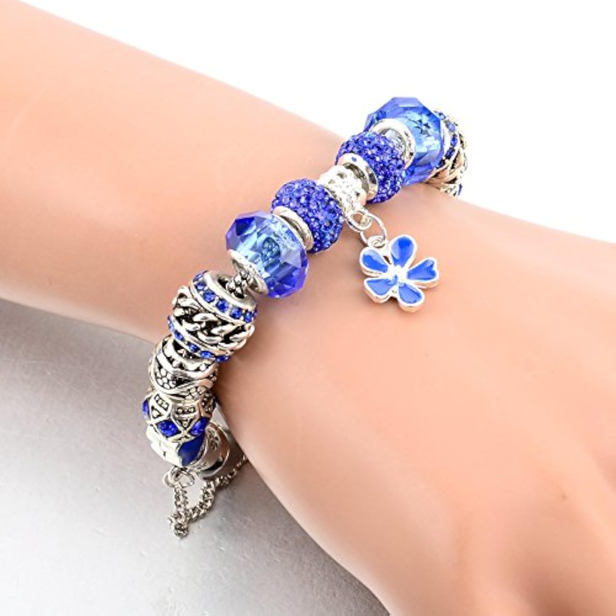 Snake Chain Flower Charm Hand Bracelets for Girls