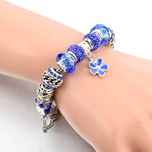 Snake Chain Flower Charm Hand Bracelets for Girls