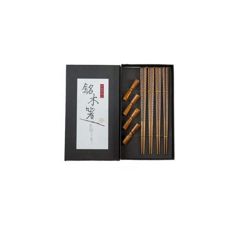 Porte Chopstick, porte en bois chopstick, décoration de cuisine et de table, boîte brun cadeau (Color : Brown)