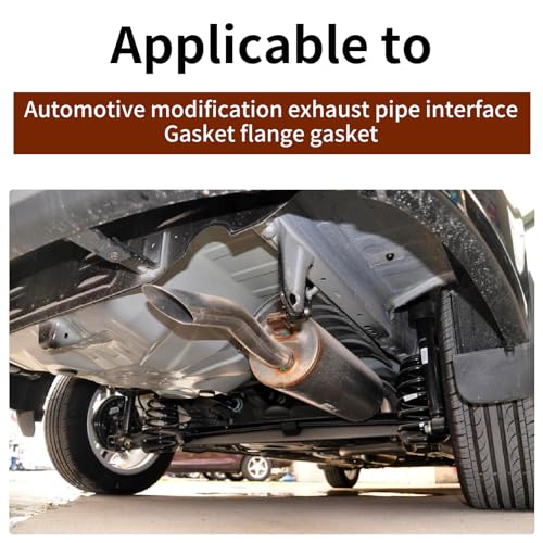 Image of 1 Pack 2 Pcs Car Exhaust Pipe Interface Gasket, Exhaust Flange ,3.0 inch Id Pipe Clamp Flange Reinforced High Temperature Gasket ,Fits For Car