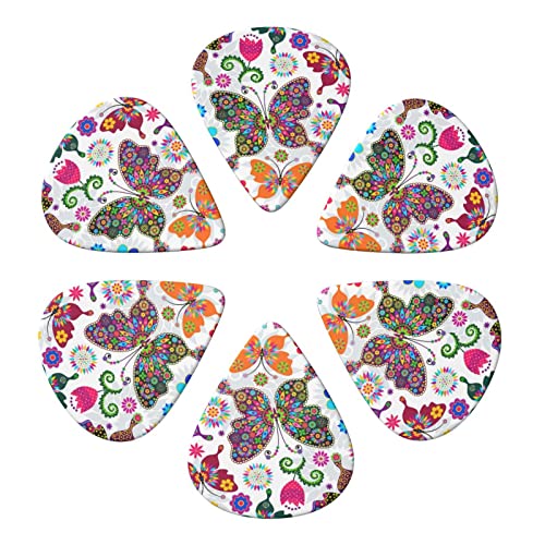 ASDTEHCY Lot de 6 médiators en celluloïd, motif papillon, motif floral, fin, moyen et lourd pour guitares acoustiques… - Les Beatles, Paul McCartney, John Lennon, RIngo Starr, George Harrison ASDTEHCY Lot de 6 médiators en celluloïd, motif papillon, motif floral, fin, moyen et lourd pour guitares acoustiques… – Image 3