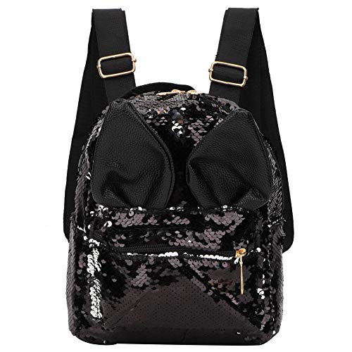 Sheens Mochila para niños, Mochila con Lentejuelas mágicas, Mochila de Dibujos Animados para niños, Mochila para niños de Primaria, jardín de Infantes, Regalos de cumpleaños para niñas(Negro)