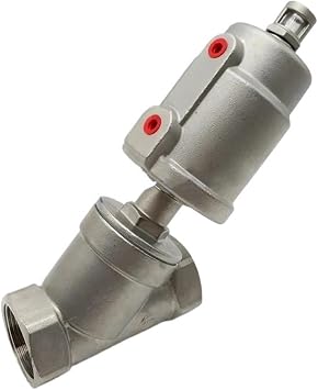 Angle Seat Valve 1-1/2" DN40 Stainless Steel 304 Double Acting Air Actuated Angle Seat Valve